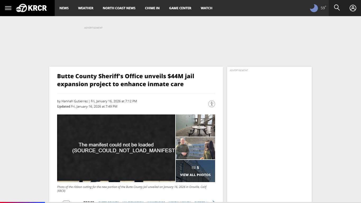 Butte County Sheriff's Office unveils $44M jail expansion project to enhance inmate care